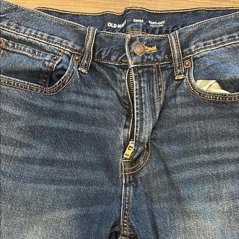 3 Pairs Old Navy Blue and Tan Bootcut Jeans 32X34 - Picture 8 of 10